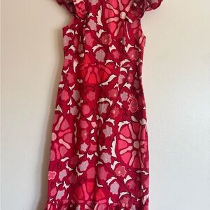 RHODE Floral Red and Pink Maxi Dress